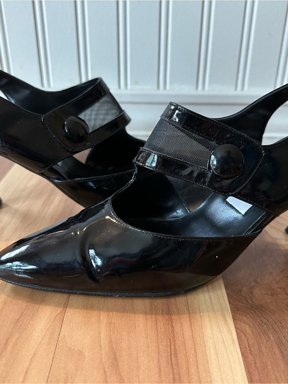 Proxy Made in Spain Black Patent Slingback Heels